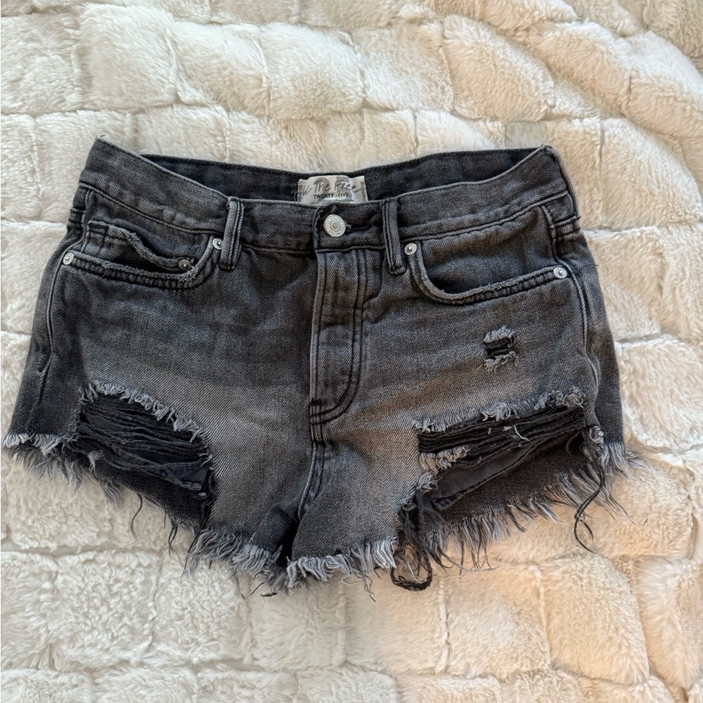 We The Free Faded Black Jean Shorts